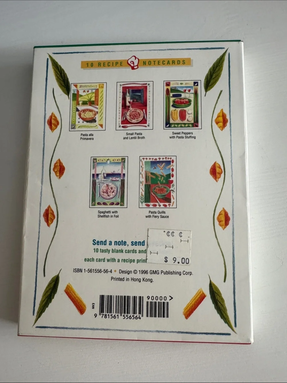 Vintage Pasta Sauces Notecards Multicolor Recipe Note Set (6)